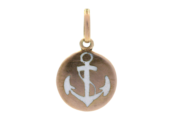 Antique Enamel Anchor Charm – Vela NYC