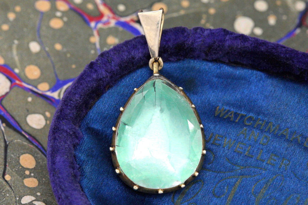 Georgian Green Drop Pendant