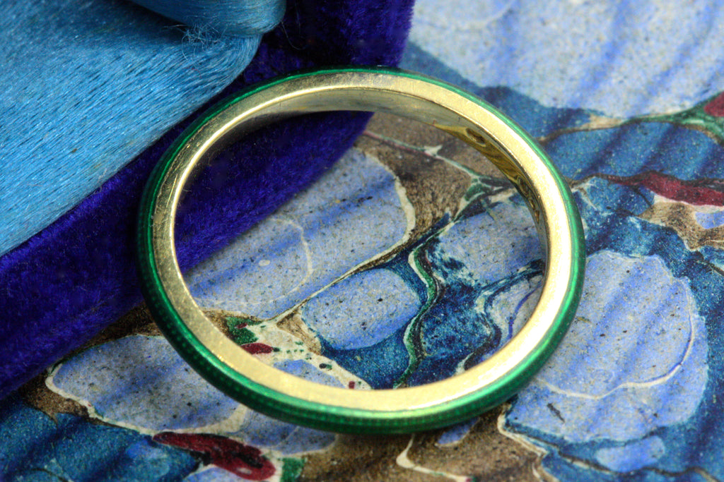 Vintage Green Enamel Band