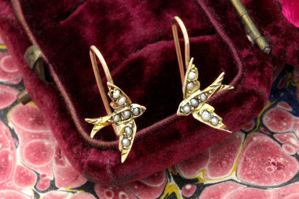Swallow earrings gold shop