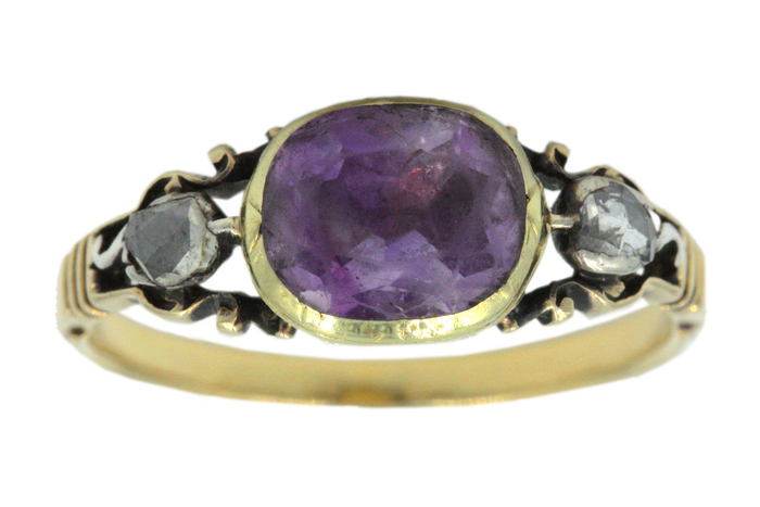 Georgian Amethyst & Diamond Ring