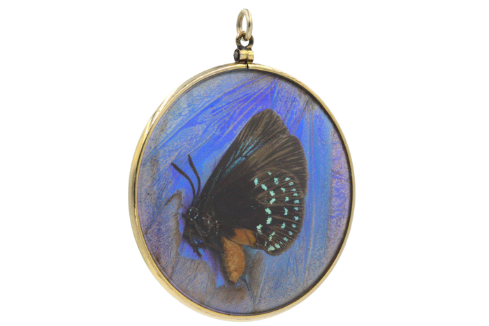 Art Deco Butterfly Pendant Necklace