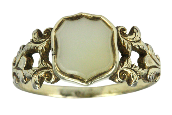 Victorian Chalcedony Shield Ring