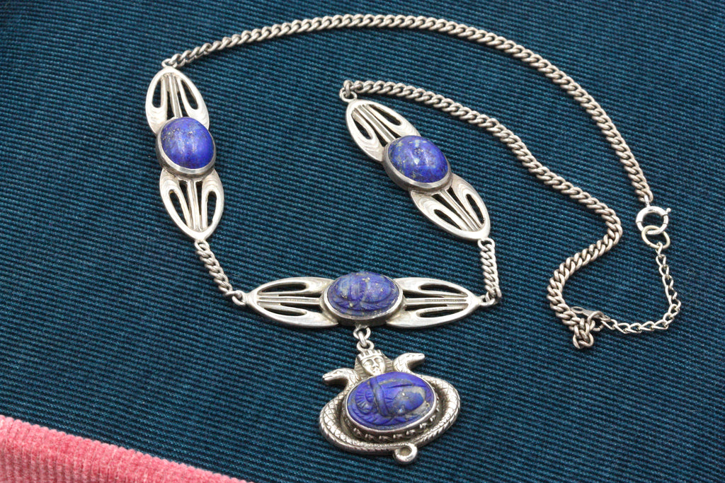 1920s Egyptian Revival Lapis Necklace