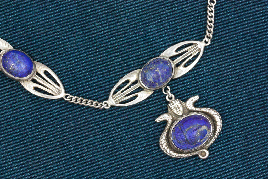 1920s Egyptian Revival Lapis Necklace