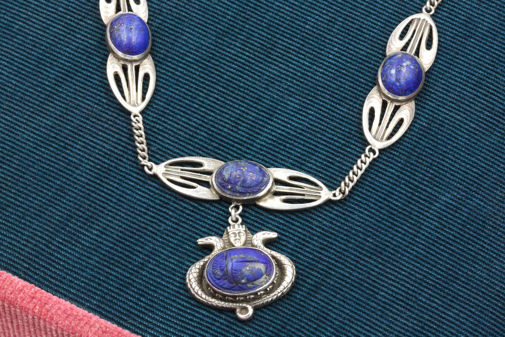 1920s Egyptian Revival Lapis Necklace