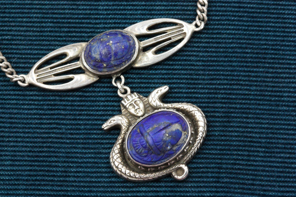 1920s Egyptian Revival Lapis Necklace