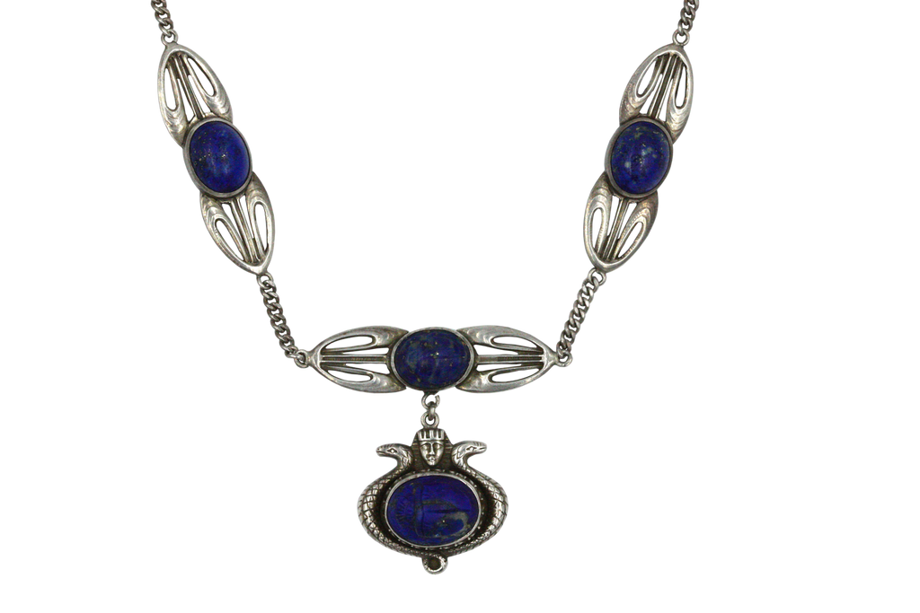 Natural 8mm Blue Egyptian Lapis Lazuli Pendant Necklace – 20" Round Gemstone Charm