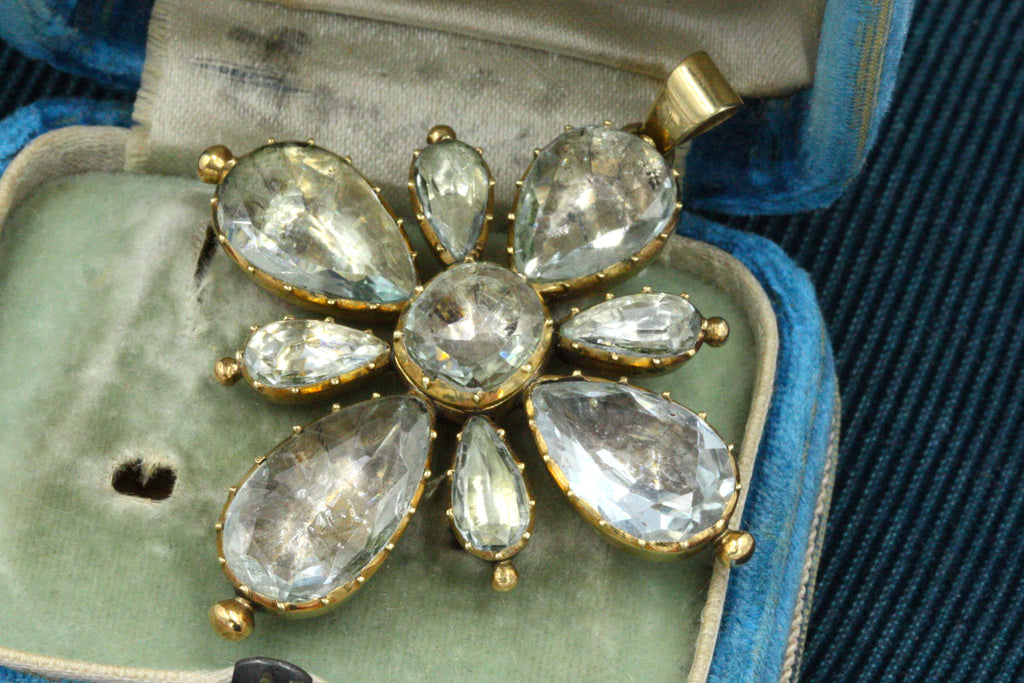 Georgian Aquamarine Gold Pendant