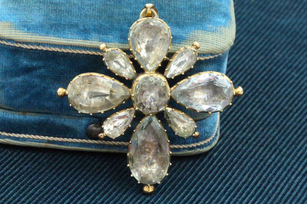 Georgian Aquamarine Gold Pendant