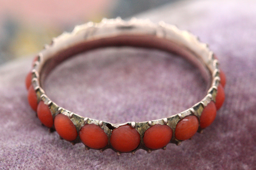 Georgian Coral Eternity Band