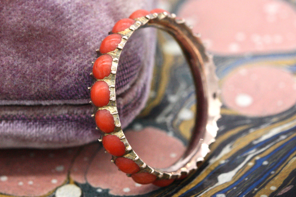 Georgian Coral Eternity Band