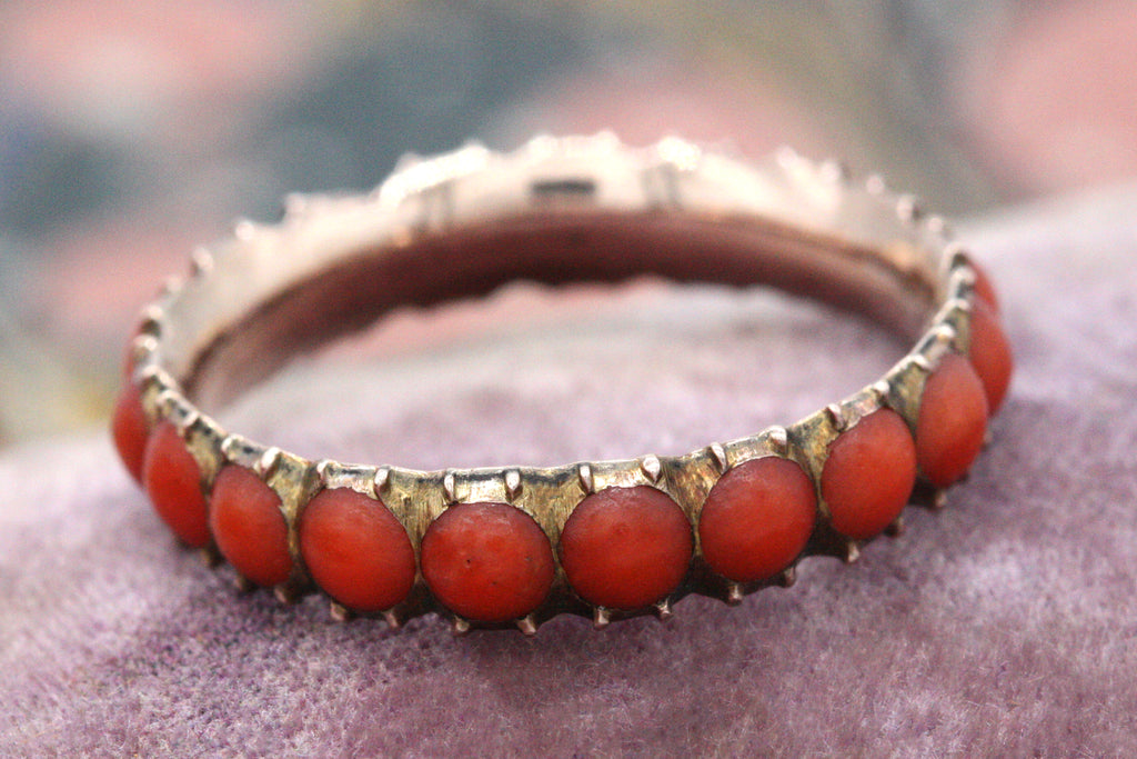 Georgian Coral Eternity Band