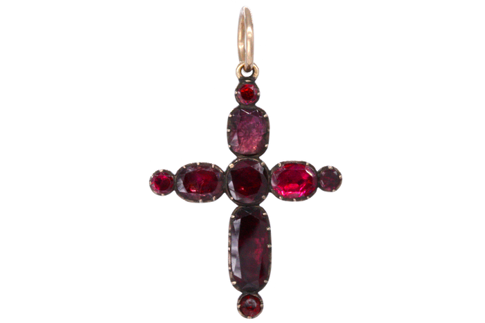 Georgian Garnet Cross Pendant