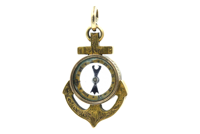 Victorian Anchor Compass Necklace
