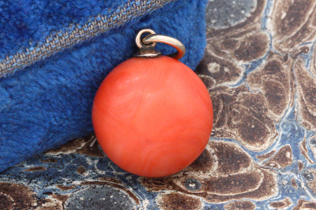 Victorian Coral Orb Charm