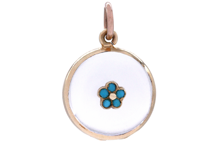 Victorian Forget-Me-Not Crystal Locket