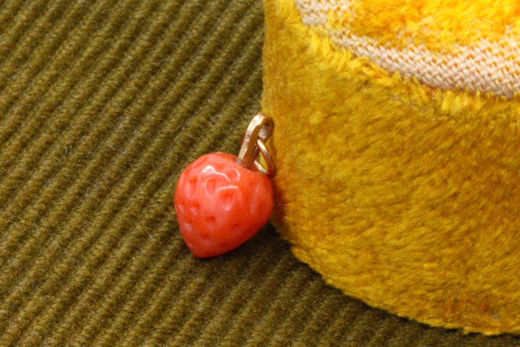 Victorian Coral Strawberry Charm