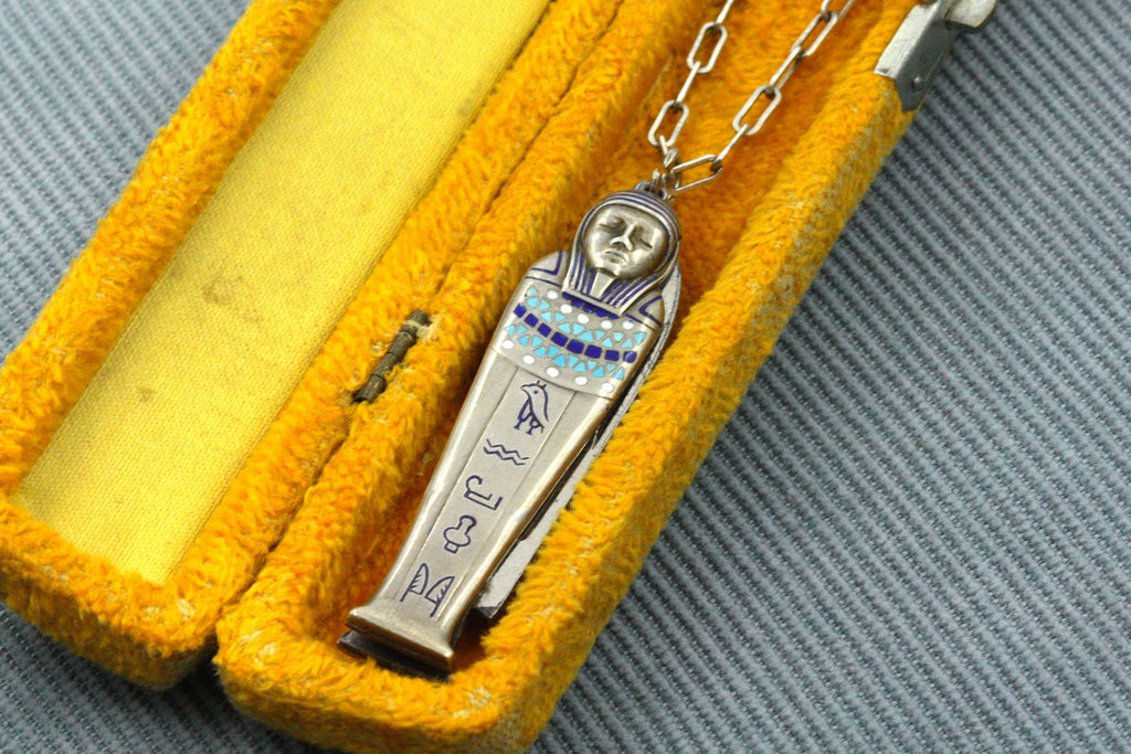 Egyptian Revival Sarcophagus Knife Necklace