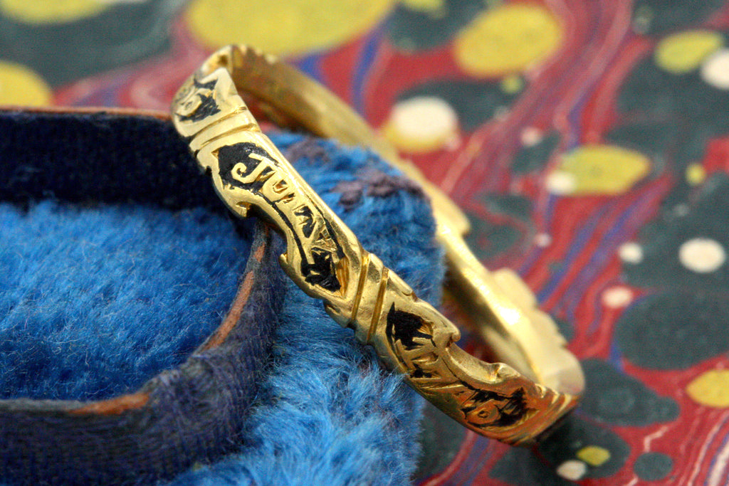 Georgian Enamel Mourning Rococo Band