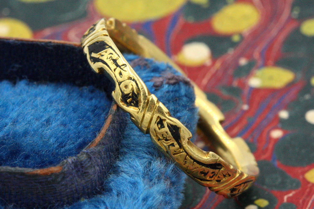 Georgian Enamel Mourning Rococo Band