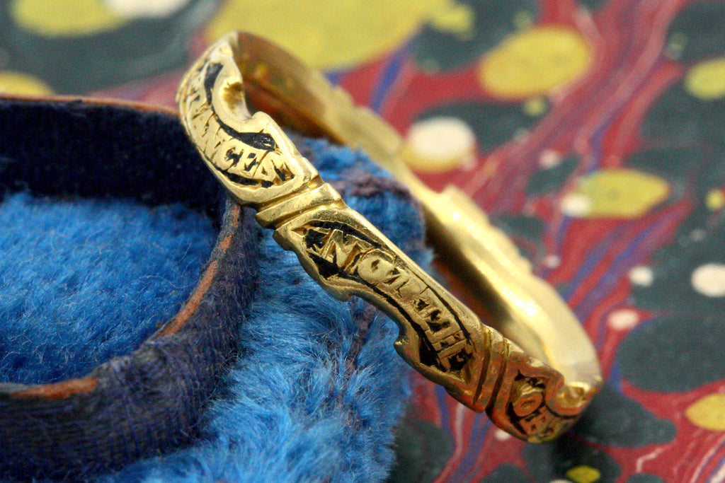 Georgian Enamel Mourning Rococo Band