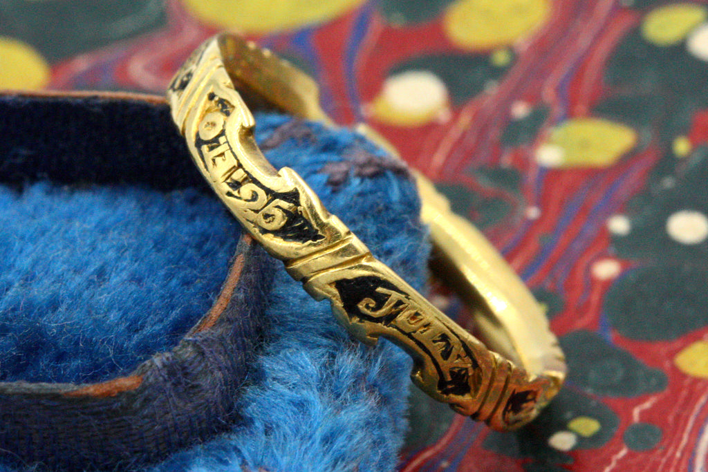 Georgian Enamel Mourning Rococo Band