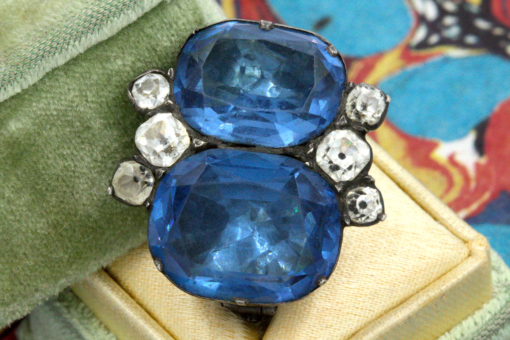 Georgian 'Queen Anne' Blue Paste Brooch