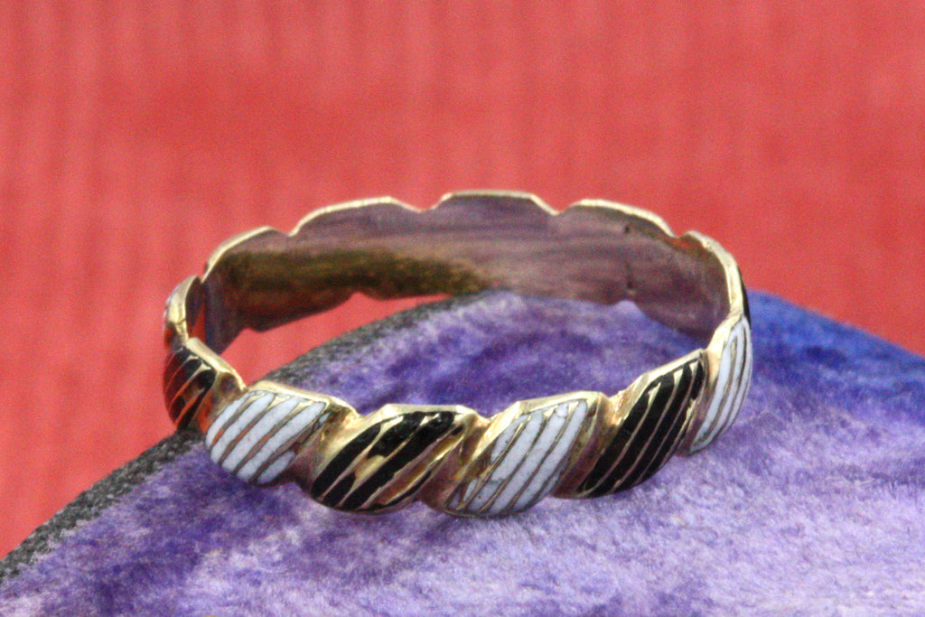 Georgian Enamel Ribbon Eternity Band