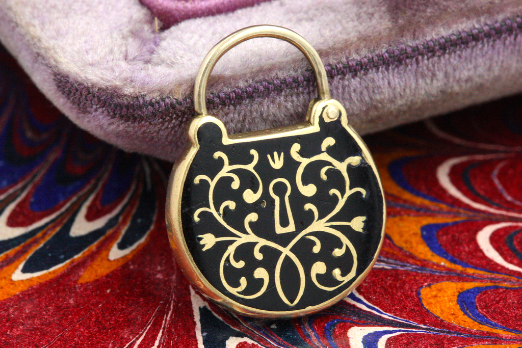 Victorian Enamel Padlock Charm