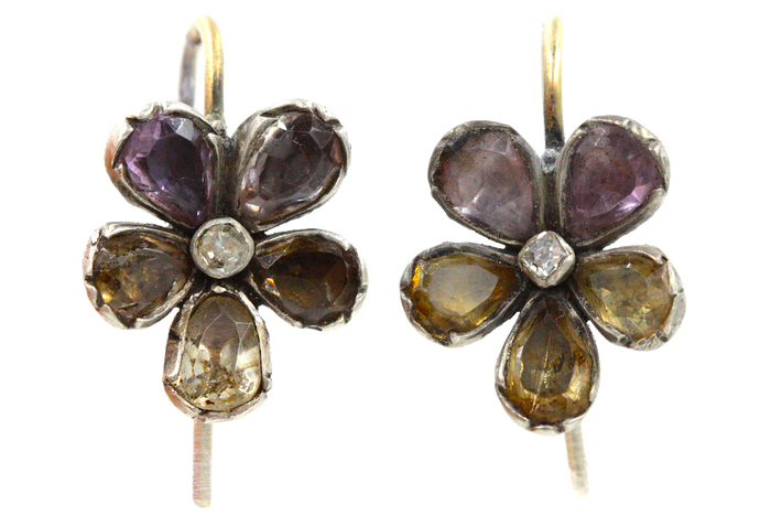 Victorian Pansy Earrings