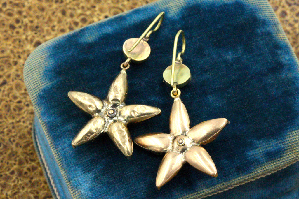 Victorian Perpignan Garnet Star Earrings