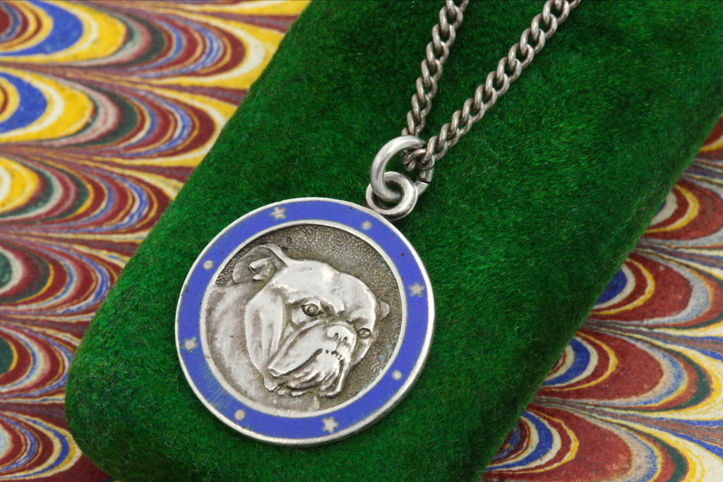 Victorian Bulldog Charm Necklace