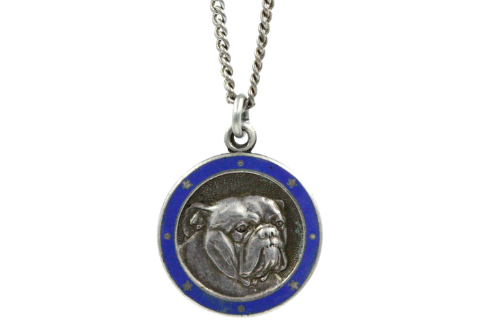 Victorian Bulldog Charm Necklace