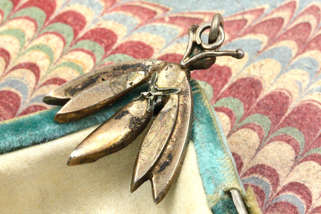 Victorian Turquoise & Pearl Dragonfly Pendant