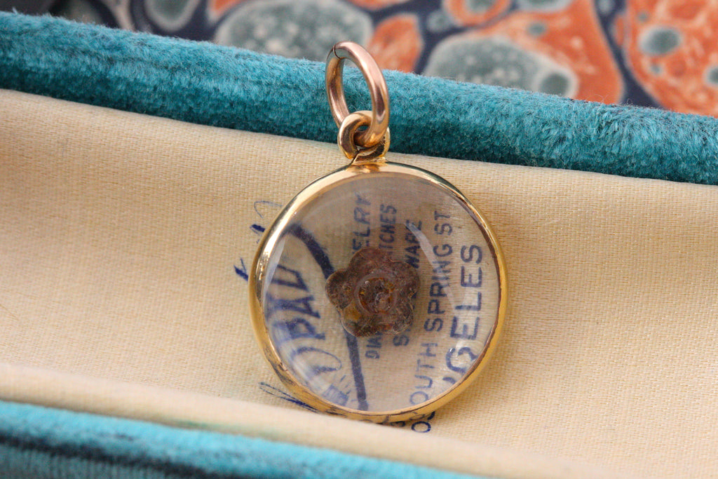 Victorian Forget-Me-Not Crystal Locket