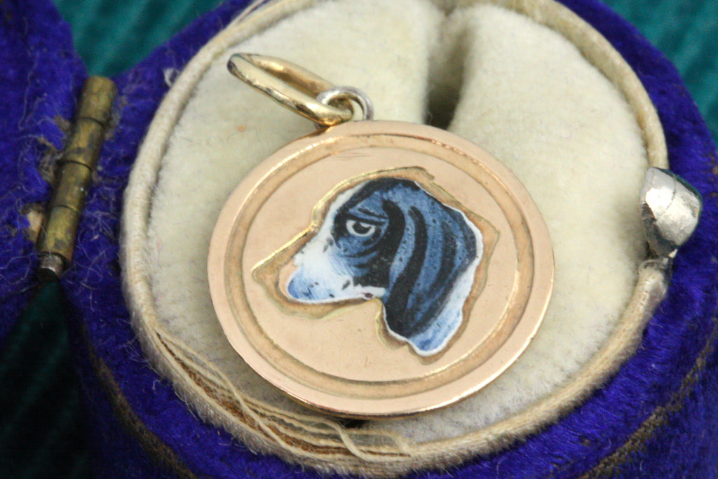 Victorian Enamel Dog Charm