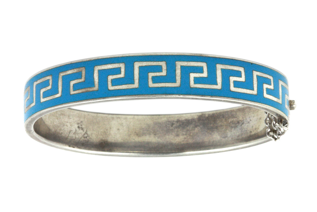 Greek key best sale bracelet silver